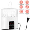 Electric Baby Milk Bottle Warmer fit for 2 Bottle Fast Milk Warmer Formula Warmer with 4 Heating Modes Adjustable Temperature Display Screen 24H Therm