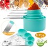 8Pcs Plastic Measuring Spoons Cups Scale Teaspoon Tablespoon Set Kitchen Utensil Tools For Cooking Baking Coffee