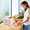 3Pcs 4 Tiers Egg Holder Auto Rolling Fridge Egg Organizer Space-Saving Tilt Refrigerator Egg Dispenser Fridge Roll Down Egg Storage Rack for About 30