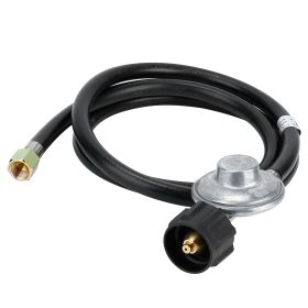 4.92FT Low Pressure Propane Regulator w/ Hose CSA Certified QCC1 Type1 Connection Gas Regulator Line 3/8” Female Flare Fitting For BBQ Gas Grill