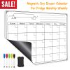 Magnetic Dry Eraser Calendar For Fridge Monthly Weekly Schedule Whiteboard Planner w/ Eraser 5 Marker Pens