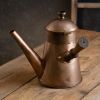 Vintage Copper Finish Coffee Pot with Handle - Rustic Kitchen Decor