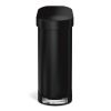 Matte Black 12-Gallon Narrow Kitchen Trash Can with Easy Step-on Lid