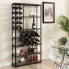 Heavy Duty Industrial Metal Wood 6 Tier Wine Rack Kitchen Storage Shelving Unit