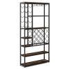 Heavy Duty Industrial Metal Wood 6 Tier Wine Rack Kitchen Storage Shelving Unit
