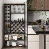 Heavy Duty Industrial Metal Wood 6 Tier Wine Rack Kitchen Storage Shelving Unit