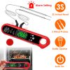 Digital Thermometer BBQ Meat Food Cooking Temperature Tester Instant Read 3 Probes Backlight Calibration Alarm Set for Liquid Beef IP65 Waterproof