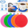 5 Pcs Kitchen Cleaning Sponge Food-Grade Silicone Scrubber BPA-Free Washing Sponge for Dishes Fruit Vegetable Dishwasher Safe