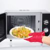 BBQ Gloves 446℉Heat Resistant BBQ Grill Gloves with Meat Claws Silicone Non-Slip Pot Holder Waterproof Oven Mitt for Roasts BBQ Cooking Baking