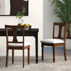 Kitchen Dining Chair With Linen Fabric And Storage Space (Color: Brown)