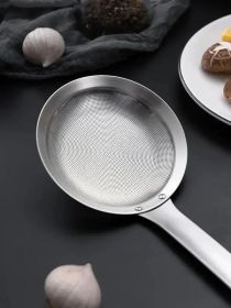 Stainless Steel Oil Strainer Spoon Summer Promotion With Handle Fine Mesh Kitchen Oil Strainer (Option: 1PC)