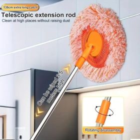 Discover The Ultimate Cleaning Tool, The Sunflower Mop, Adjustable Up To 175cm (Color: Orange)